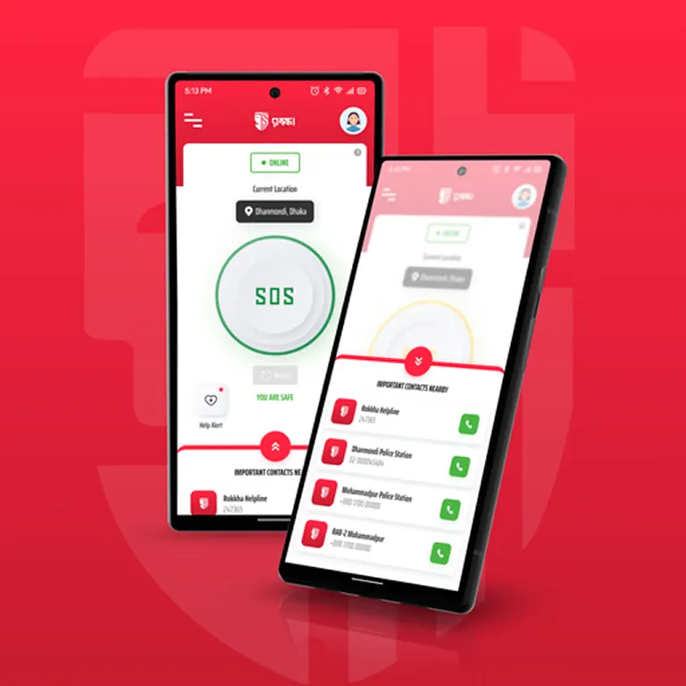 Rokkha app screens